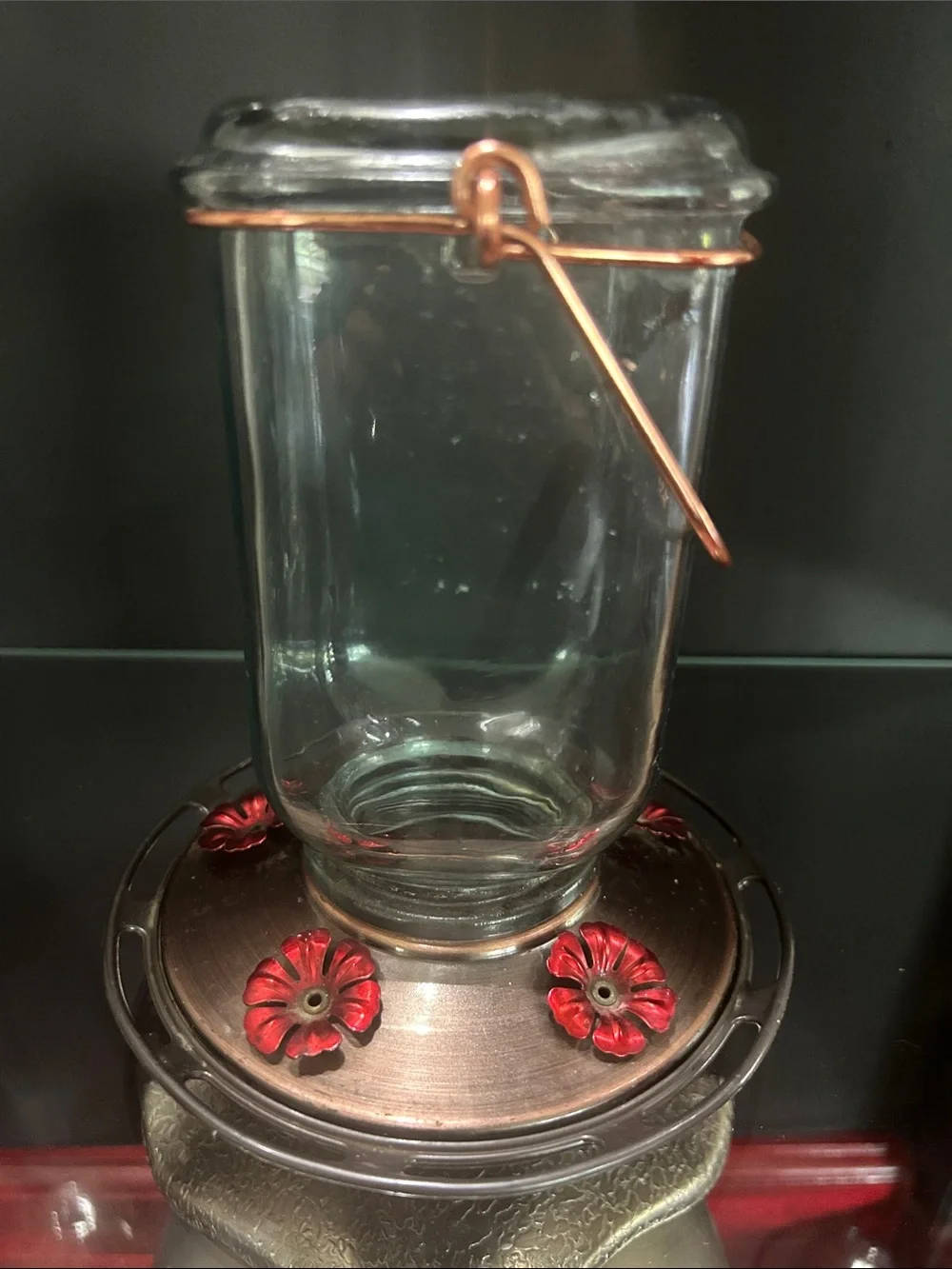 Mason Jar Hummingbird Feeder, Glass Hummingbird Feeders for Outdoors, 5 perches